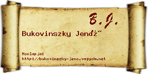 Bukovinszky Jenő névjegykártya