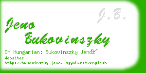 jeno bukovinszky business card